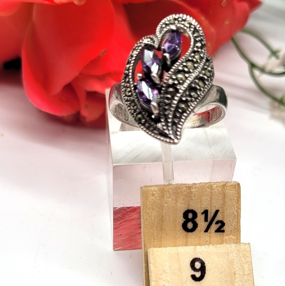❤️Amethyst sterling s925 heart ring - Picture 3 of 3